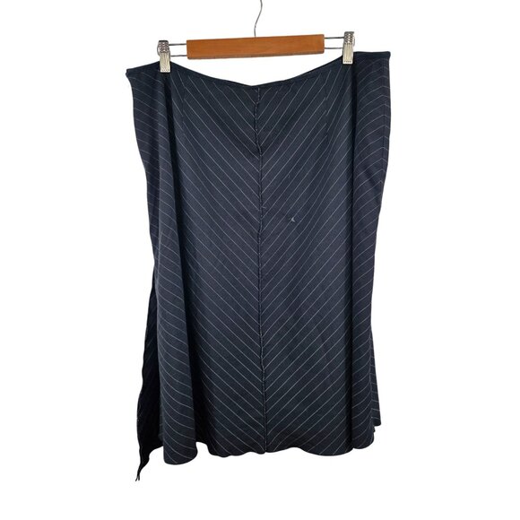 J.Jill Womens Size 18 Black Diagonal Stripe A-Line Skirt - Picture 4 of 6